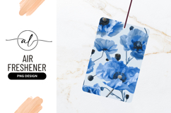 Blue Poppy Flowers and Seed Pods on a Light Background Product Image 1