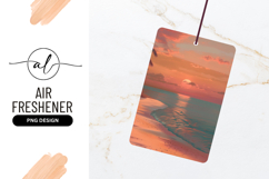 Sunset over ocean with beach palm trees and colorful sky Product Image 1