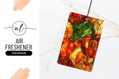 Stained Glass Pumpkins and Green Leaves Autumnal Product Image 1