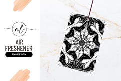 Black And White Floral Mandala Air Freshener Png Product Image 1