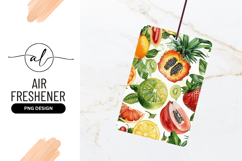 Watercolor Fruit Illustration with Papaya Kiwi Orange Lime Product Image 1