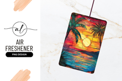 Tropical Sunset Stained Glass Illustration with Palm Trees Product Image 1