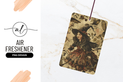 Witch in Black Hat with Birds and Floral Background Product Image 1