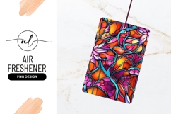 Vibrant Floral Stained Glass Style Air Freshener Png Product Image 1
