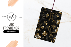 Gold Floral Pattern on Black Fabric with Detailed Flowers Product Image 1