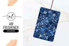 Watercolor floral pattern in shades of blue and gold Product Image 1