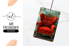 Ornate Red Chair Against Floral Wallpaper Product Image 1