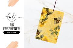 Yellow Flowers With Bees Pattern Air Freshener Png Product Image 1