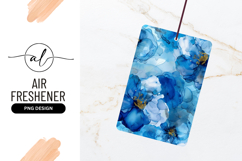 Blue Ink Floral Background Abstract Art Product Image 1