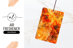 Abstract Orange Floral Ink Painting Air Freshener Png Product Image 1