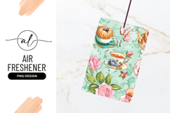 Teacups Flowers And Pastries Seamless Pattern Background Product Image 1