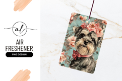 Cute Dog With Flowers Air Freshener Png Product Image 1