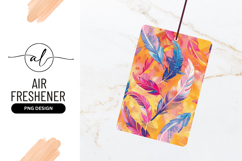 Colorful Feather Pattern Vibrant Backdrop Air Freshener Png Product Image 1
