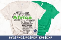 Africa Typography Cloud Map with Countries SVG