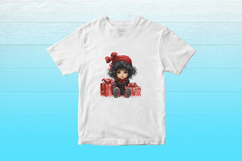 Christmas Chibi African American Girl PNG Bundle 10 Product Image 6