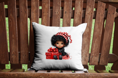 Christmas Chibi African American Girl PNG Bundle 10 Product Image 9