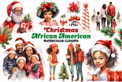 African american christmas watercolor clipart Product Image 1