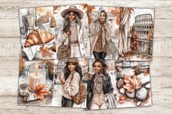 GlamArtZhanna, urban fall journal, african american, woman ephemera, taxi cab spice, brownstone fall, wet pavement, gutter rain rust, skyscraper fall, golden hour,  alleyway autumn, travel scrapbook, leaf collage