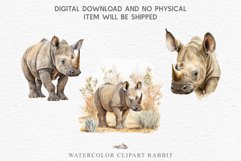 watercolor cute African Baby Rhinoceros, Safari Animals clipart, sublimation nursery drawing African Baby Rhinoceros Safari Animals Clipart Savanna PNG Image Watercolor  Transparent Print invitation t-shirt designs sublimation kids printable digital