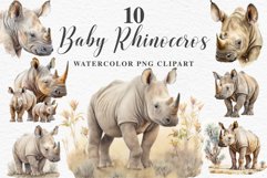 watercolor cute African Baby Rhinoceros, Safari Animals clipart, sublimation nursery drawing African Baby Rhinoceros Safari Animals Clipart Savanna PNG Image Watercolor  Transparent Print invitation t-shirt designs sublimation kids printable digital