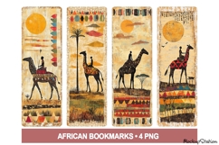 Tribal Safari Bookmarks with African Animal Silhouettes Product Image 1