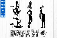 African Wall Decor OF 12 SVG, African women Wall Art Product Image 1