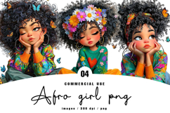 Afro Girl Png Sublimation Product Image 1