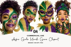 Afro Girls Mardi Gras Clipart Product Image 1