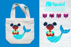 Afro Mermaid SVG foe tote bag