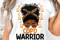 Afro Messy Bun COPD Warrior Svg Png COPD Orange Ribbon Svg Product Image 1