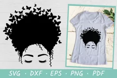  cut file being used as a shirt print by a black girl