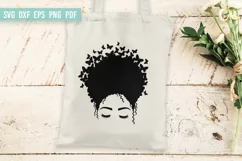 Black Woman SVG | Butterfly SVG | Afro Woman SVG Product Image 2