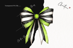Whimsical Striped Bow Clipart | Halloween PNG Product Image 2