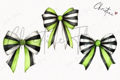 Whimsical Striped Bow Clipart | Halloween PNG Product Image 3