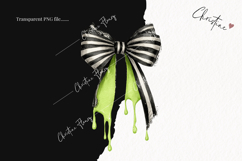 Whimsical Striped Bow Clipart | Halloween PNG Product Image 2