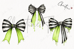 Whimsical Striped Bow Clipart | Halloween PNG Product Image 3