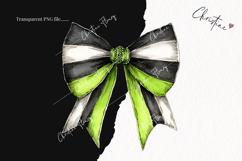 Whimsical Striped Bow Clipart | Halloween PNG Product Image 2