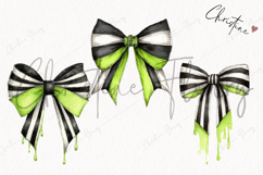 Whimsical Striped Bow Clipart | Halloween PNG Product Image 3