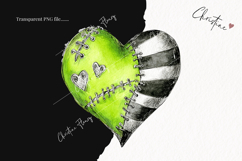 Green Heart Clipart | Halloween PNG Product Image 2