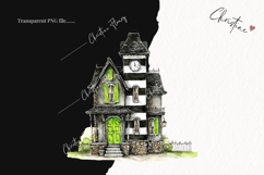Whimsical Haunted House Clipart | Halloween PNG Product Image 2
