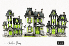 Whimsical Haunted House Clipart | Halloween PNG Product Image 1