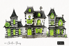 Whimsical Haunted House Clipart | Halloween PNG Product Image 1