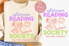 Afternoon Reading Society Sublimation, Retro Reading PNG Product Image 1