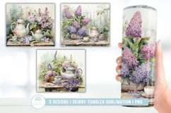 Afternoon Tea Shabby Chic Tumbler Wrap I Tumbler Sublimation Product Image 1