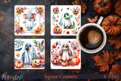 Halloween Square Coasters | Elephant and Crocodile Product Image 1
