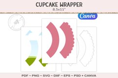 Cupcake wrapper template, PSD, SVG, Canva Product Image 1