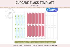 Cupcake flags template, PSD, SVG, Canva Product Image 1