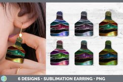 Bundle of six Agate cattle ear cow tag earrings sublimation designs.