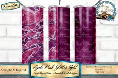 This is a agate pink glitter split tumbler design. Sized for 20oz skinny tumblers.