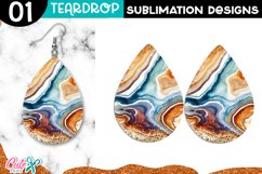 Agate Teardrop Earring Sublimation 